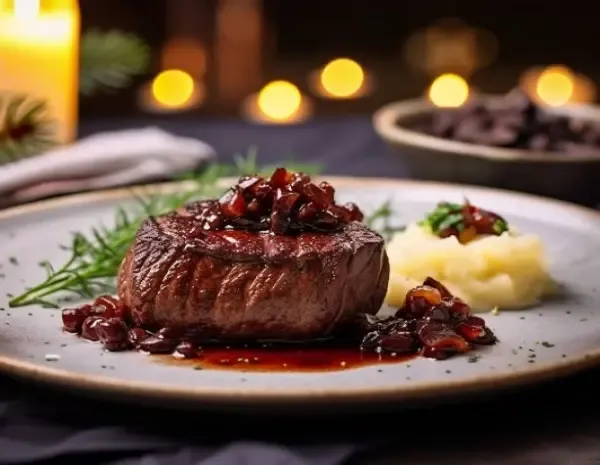 Мясное трио: утка, филе миньон, каре и семифреддо в CulinaryOn