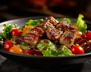 Стейк-салат с соусом Техас в CulinaryOn