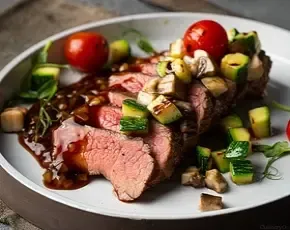 Стейк Три Тип с соусом Джек Дэниэлс в CulinaryOn