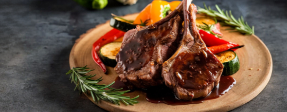 Мясное трио: татаки, щёчки, каре и панна котта | 16+