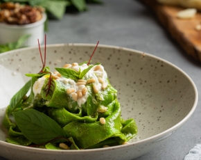 Паппарделле песто с сыром страчателла в CulinaryOn