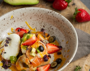 Французский тост с лососем и креветками в CulinaryOn