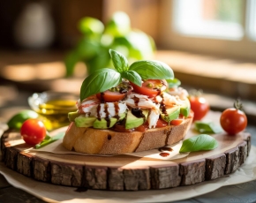 Брускетта с крабом и авокадо в CulinaryOn