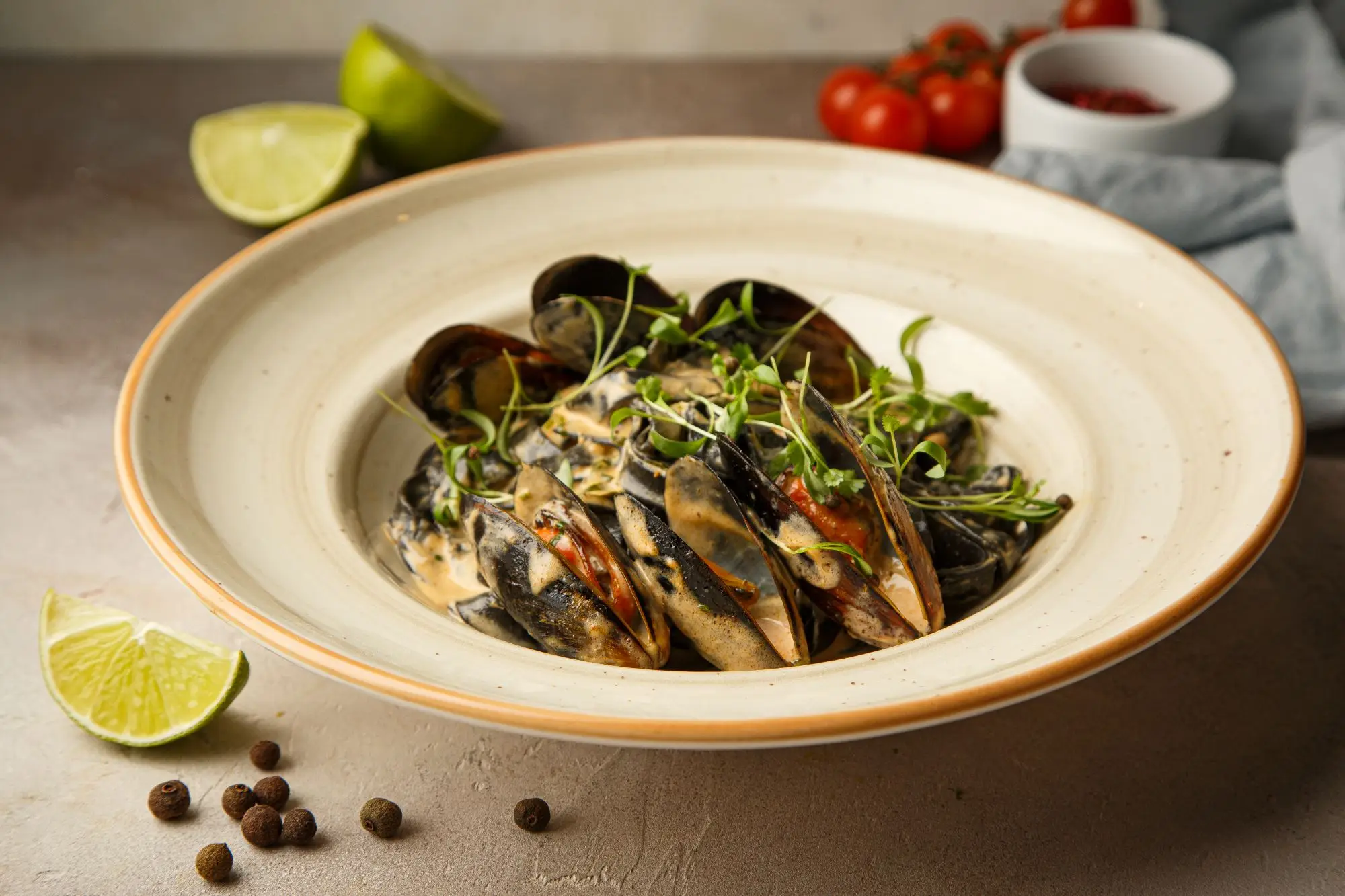 Мастер класс по греческой кухне в CulinaryOn — блюдо с мидиями в сливочном соусе